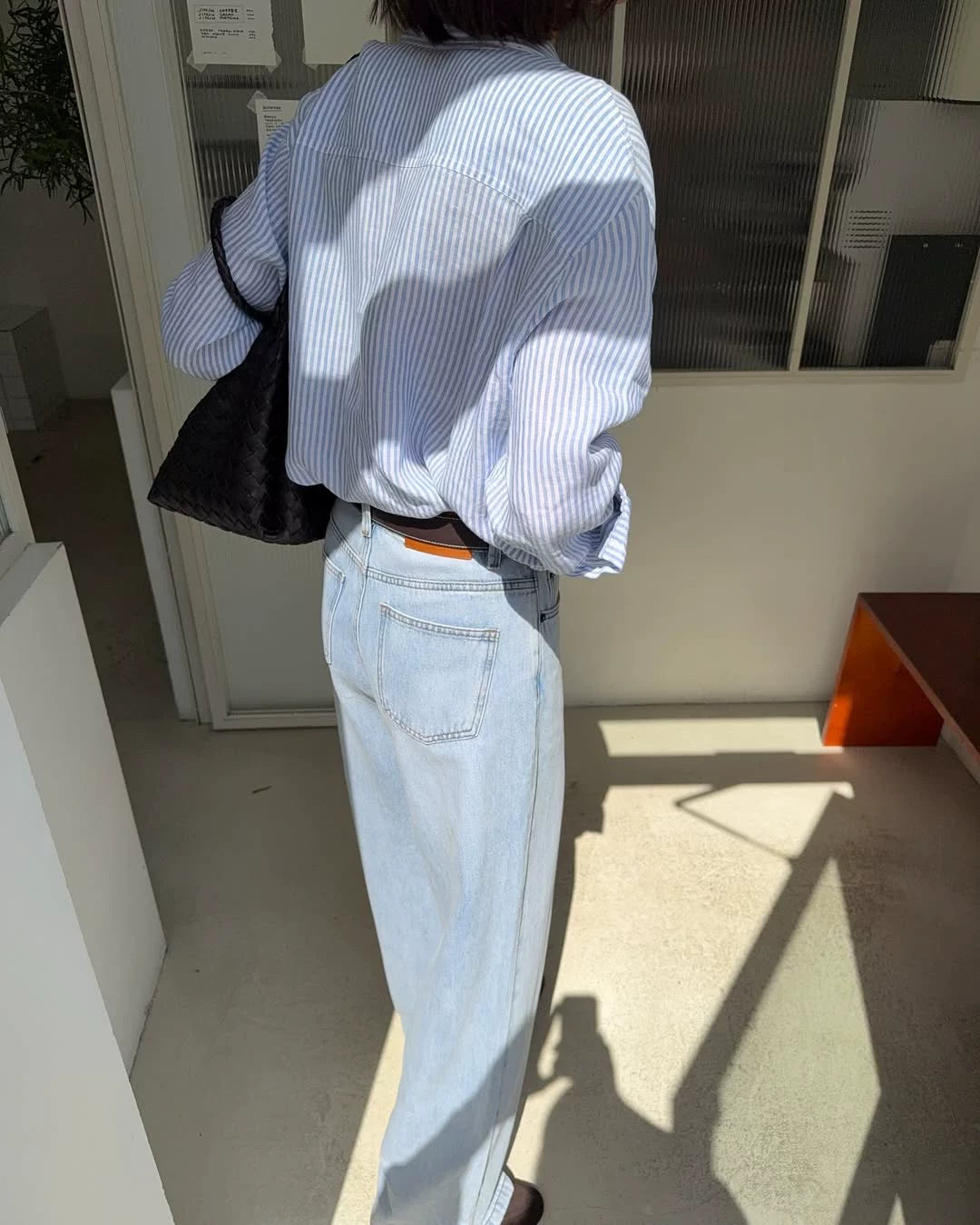 Striped Shirt & Straight-Leg Jeans Casual Separates