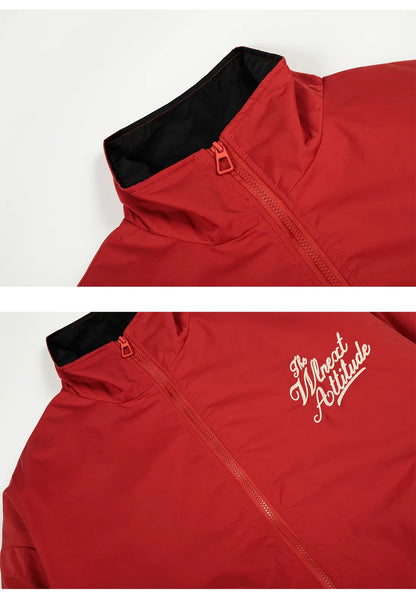 Men’s Red Embroidered Flight Jacket