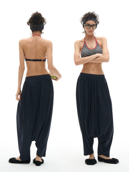 Navy Pinstripe Harem Pants product view