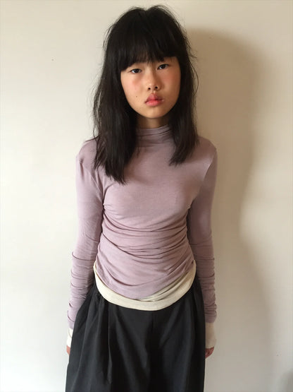 Mock Neck Fitted Long Sleeve Top