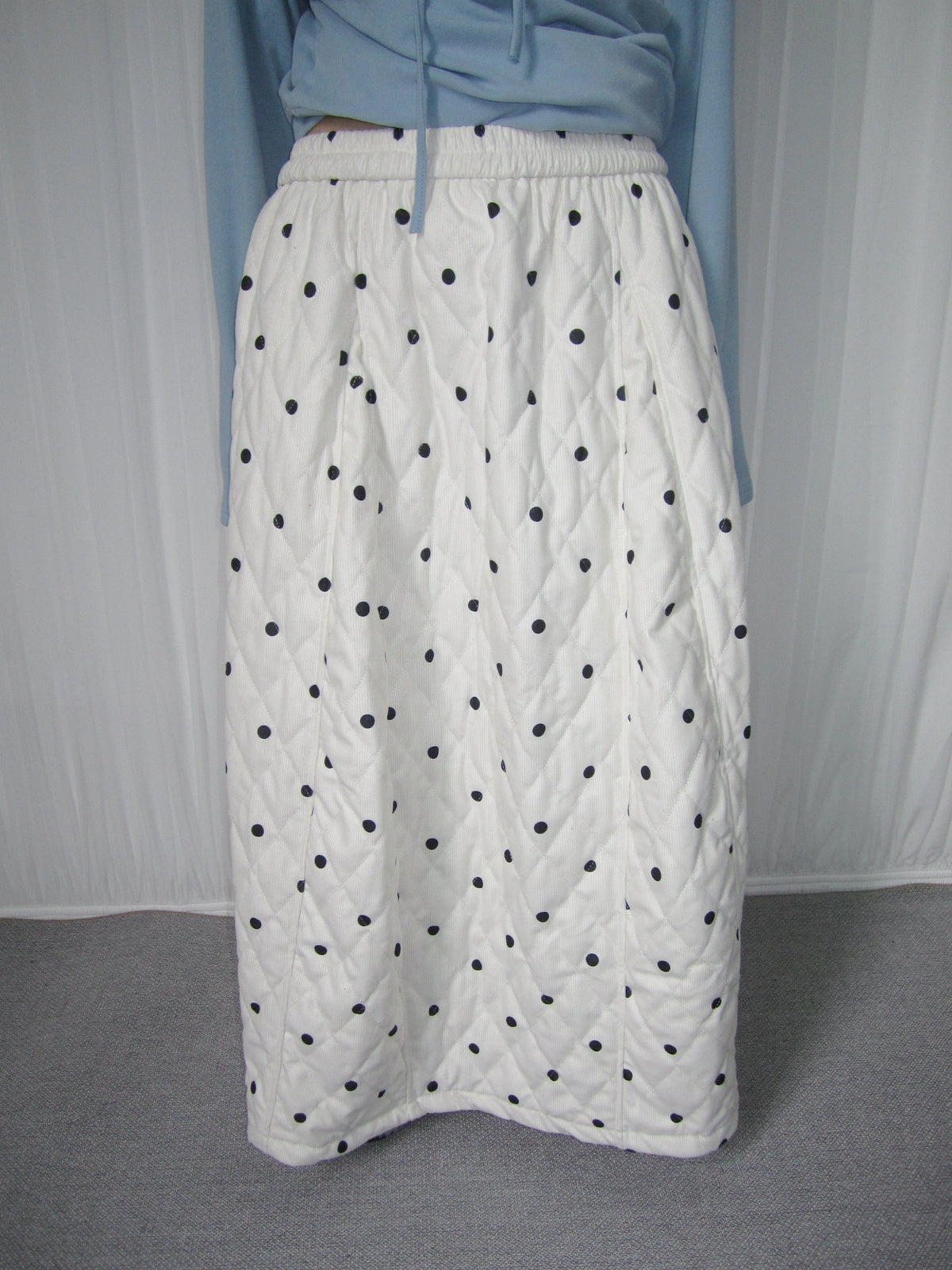 Polka-Dot High-Waist Midi Skirt