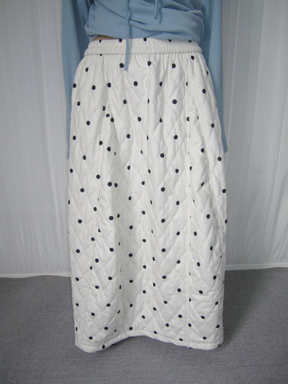 Polka-Dot High-Waist Midi Skirt