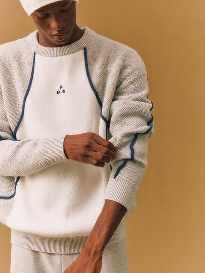 FPA Contrast Texture Arc Crew Sweater