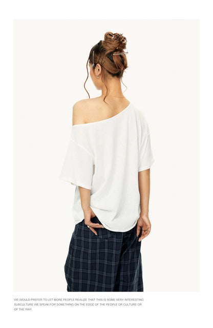 Off Shoulder Graphic T Shirt product view