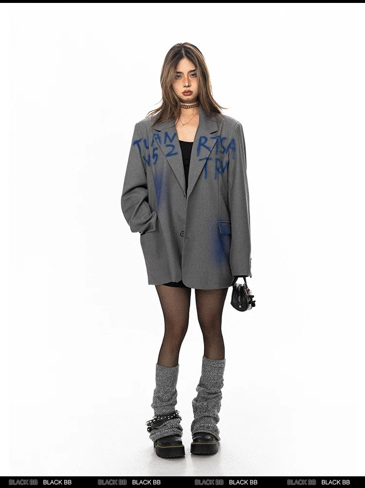 Blue Print Oversized Blazer