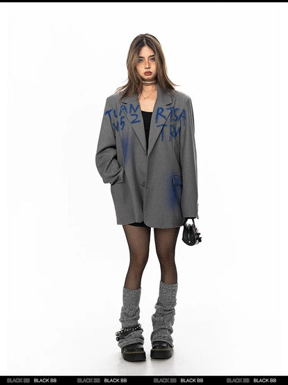 Blue Print Oversized Blazer