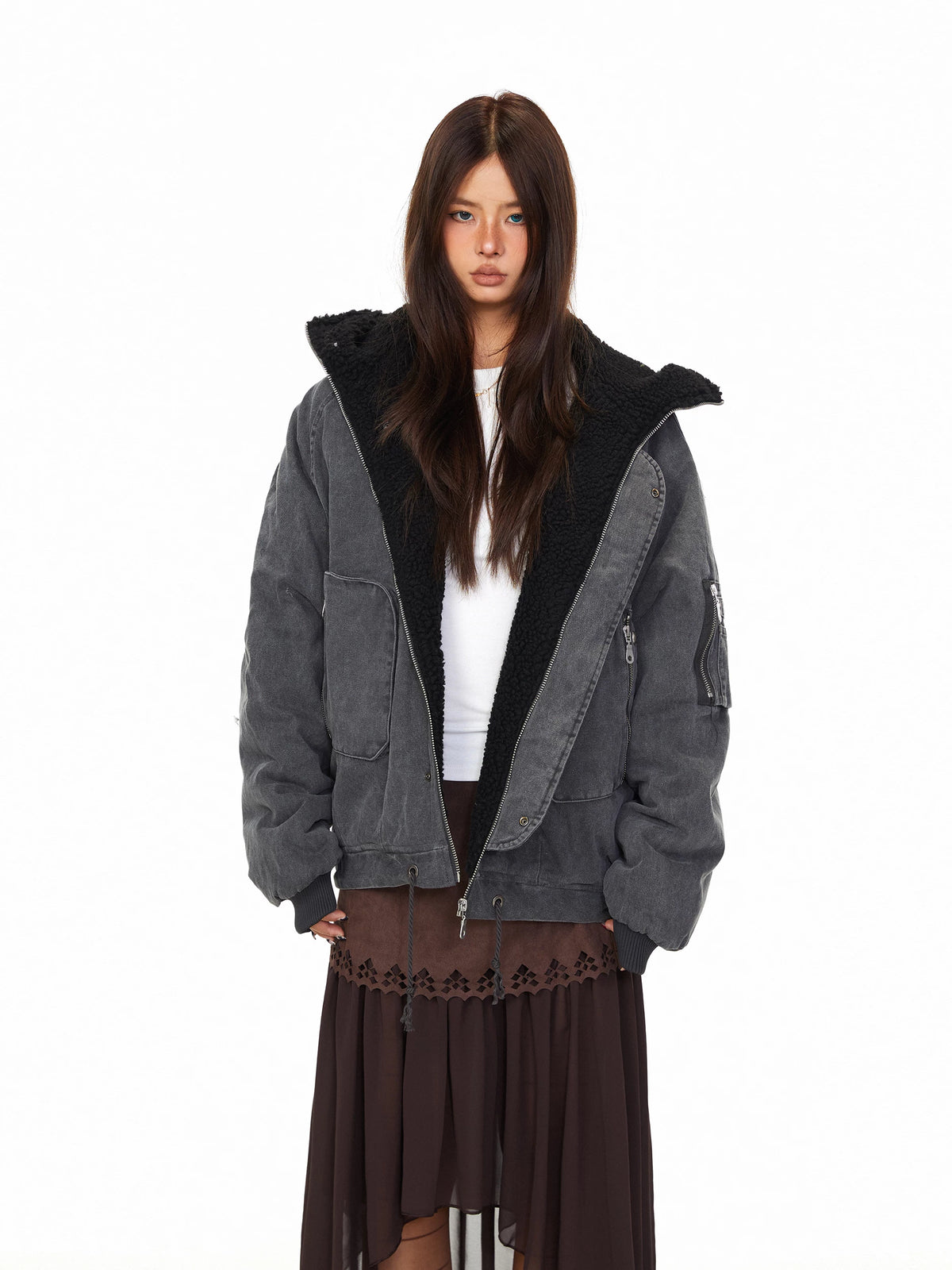 Hooded Fleece Lined Utility Jacket product photo