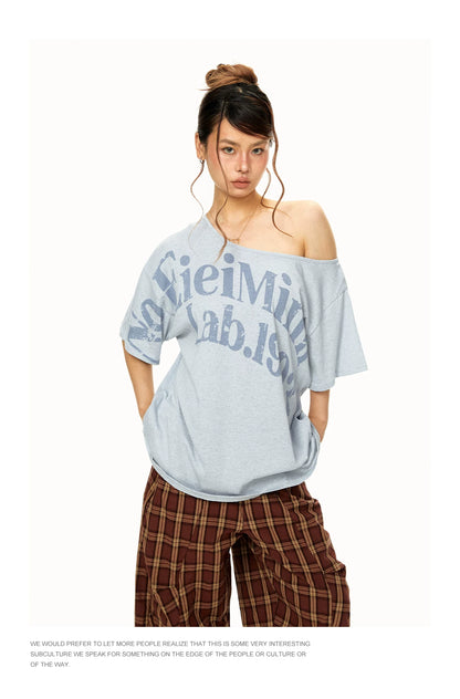 Off Shoulder Graphic T Shirt product view