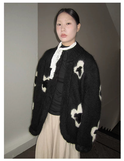 Floral Jacquard Knit Cardigan
