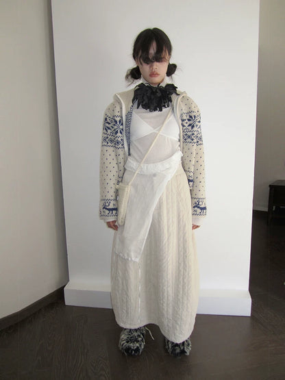 Fair Isle Cropped Knit Cardigan