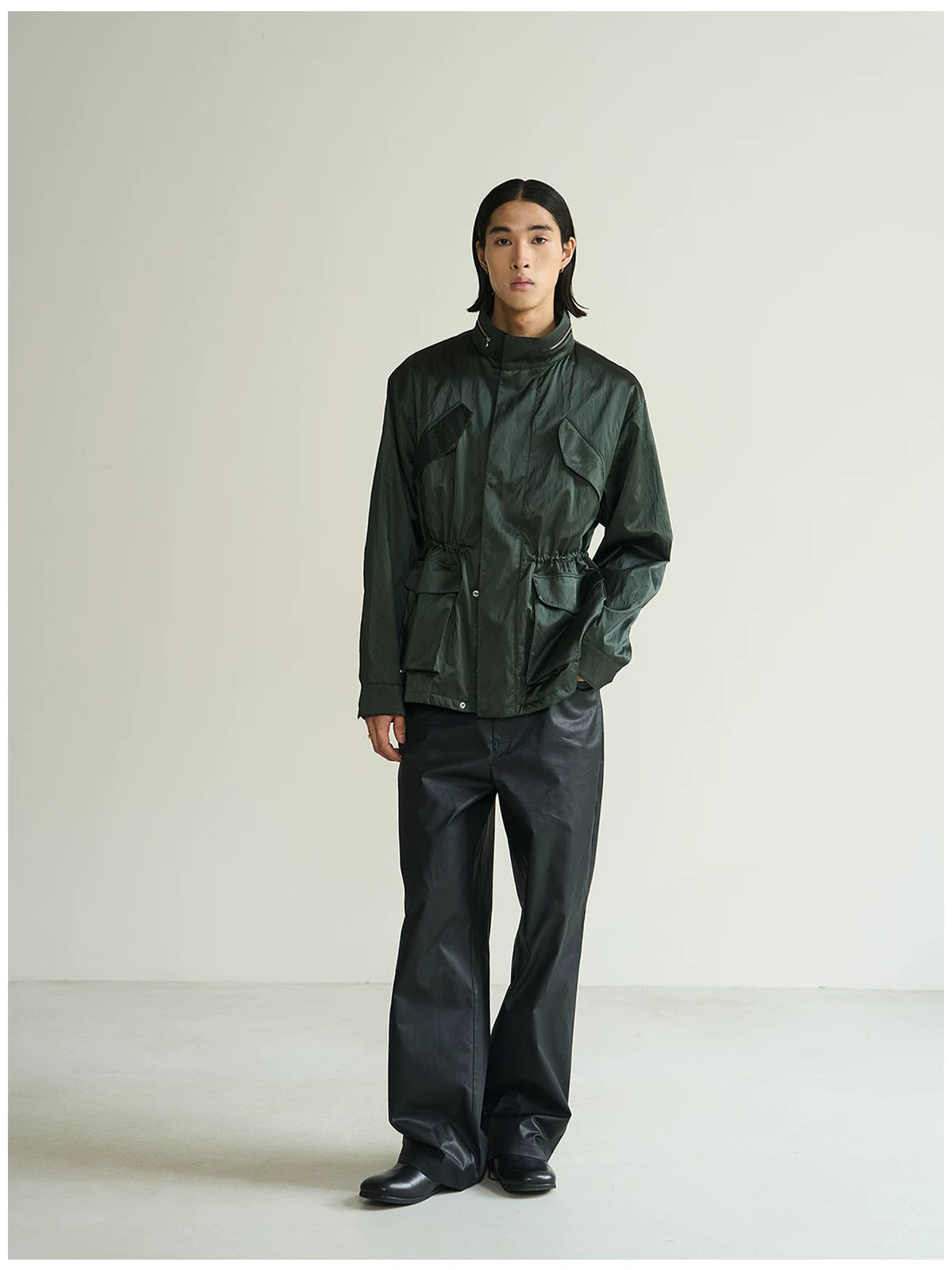 7440 37 1 AW26 Washed Metallic M65 Drawstring Jacket