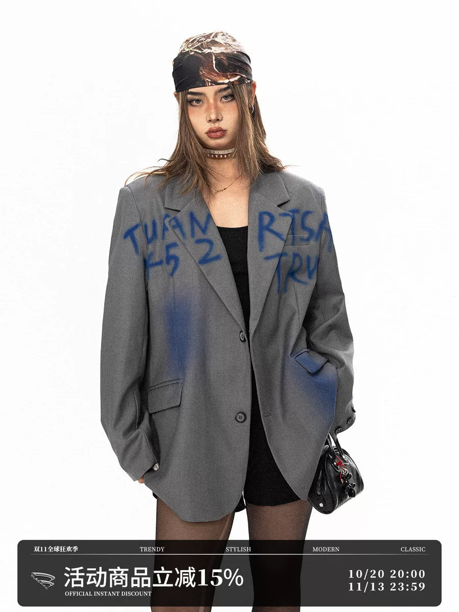 Blue Print Oversized Blazer