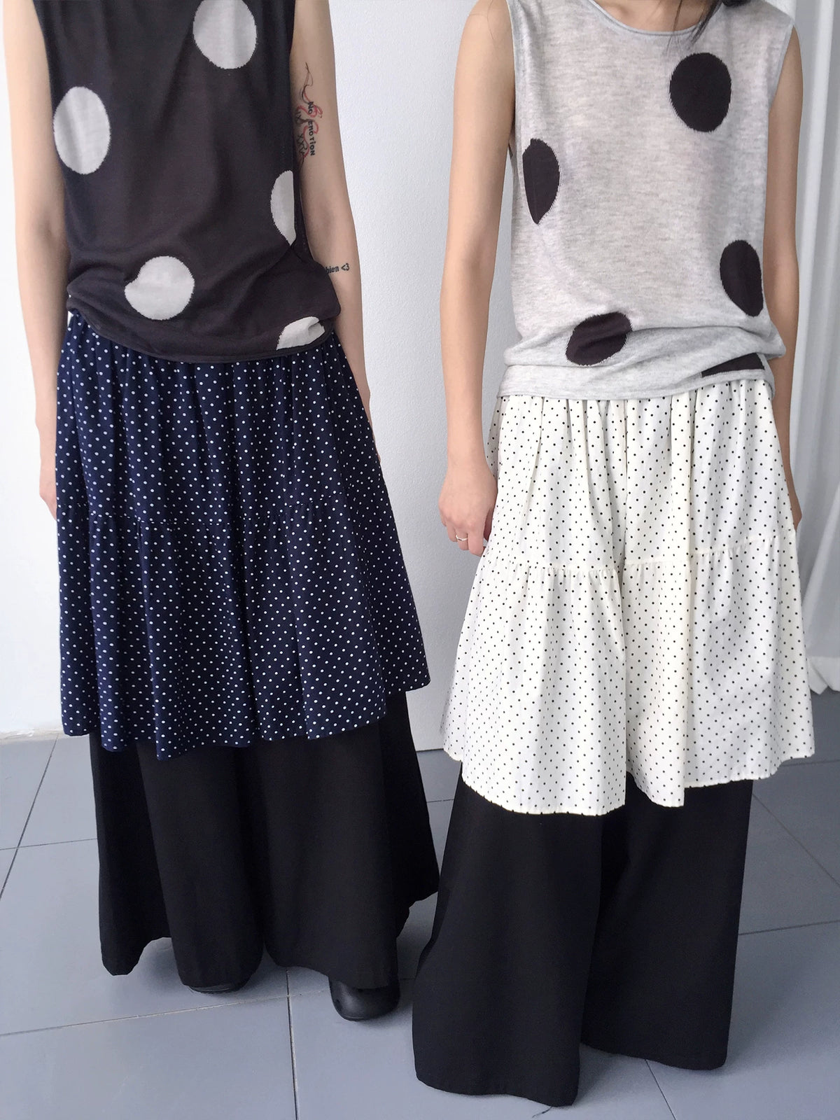 Polka Dot Wide-Leg Pants
