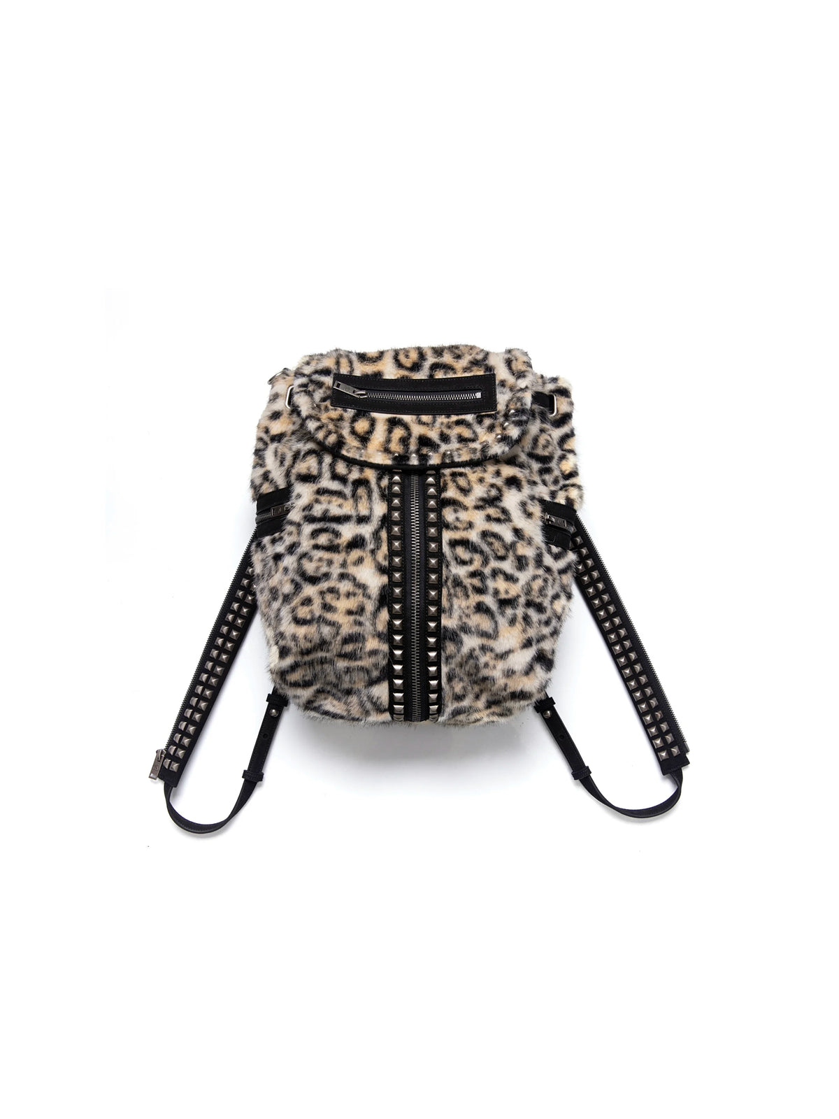 Archive Leopard Faux Fur & Suede Studded Backpack