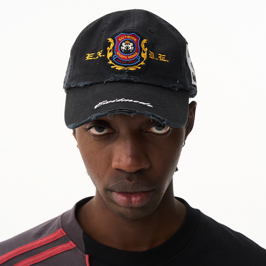 Vintage Washed Embroidered Patch Baseball Cap