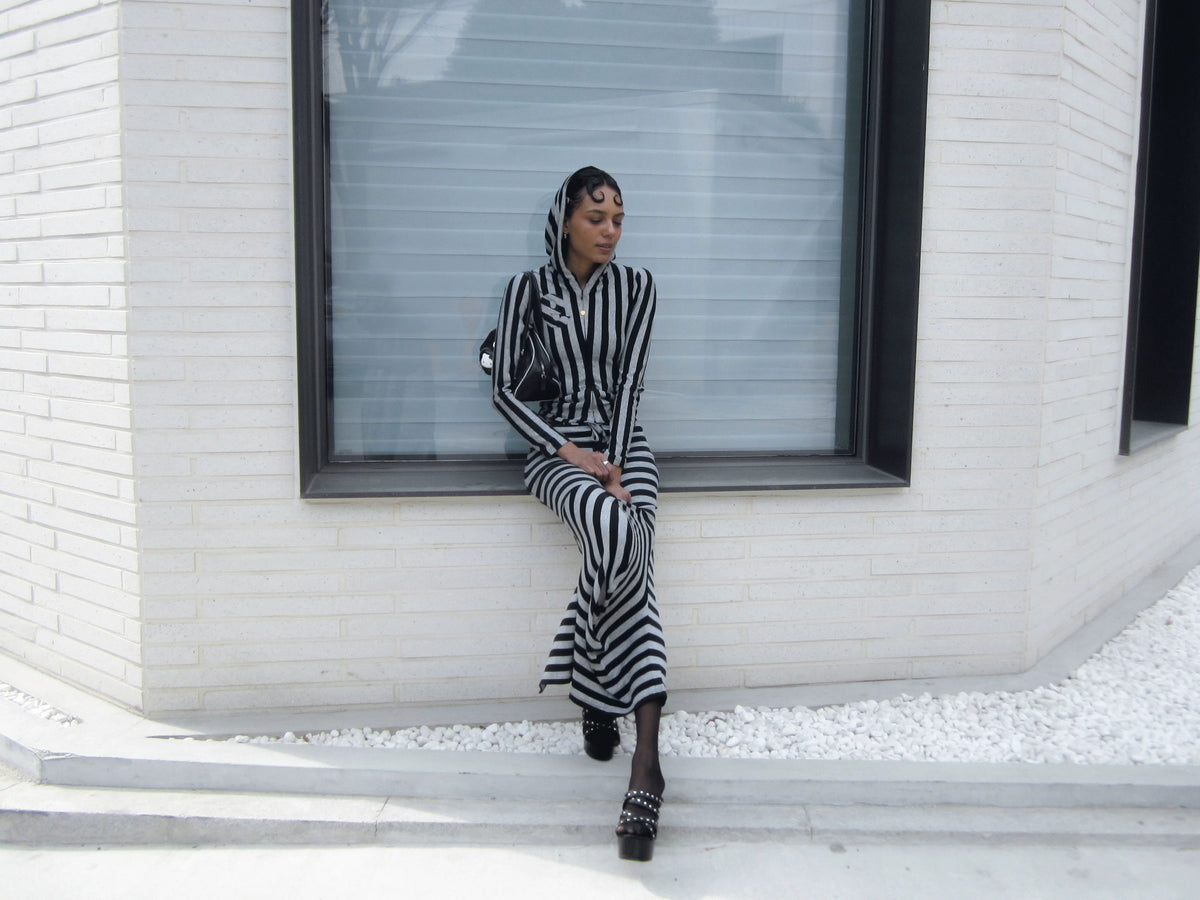 TROPICEYE Stripe Knit Fishtail Skirt