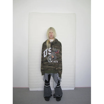 Dachshund Camo Print Hooded Sweatshirt