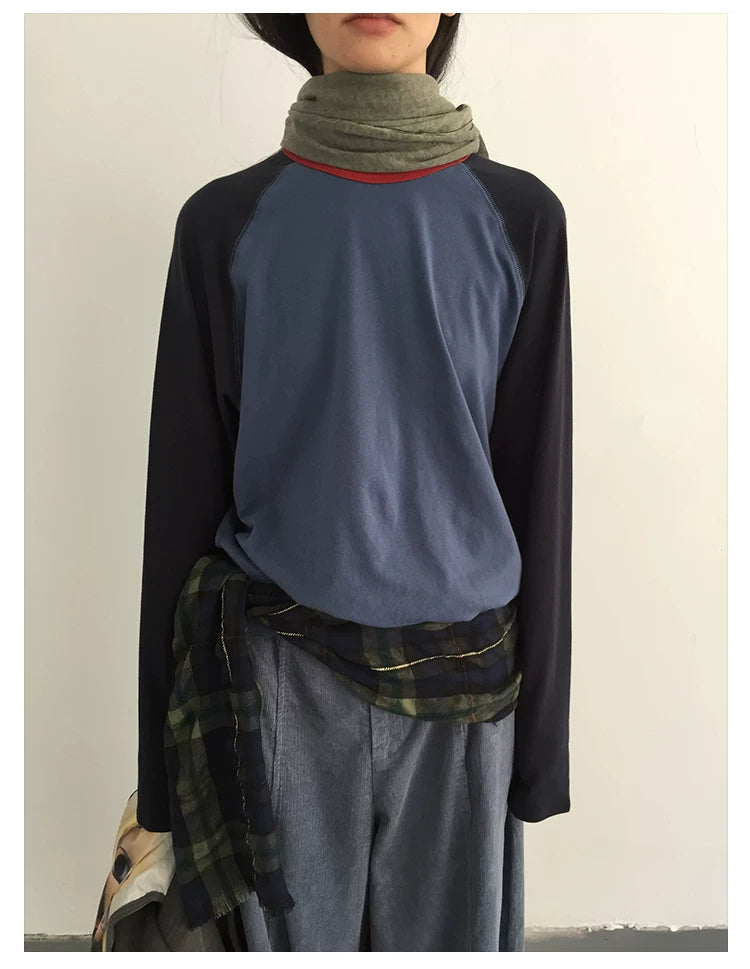 Colorblock-Raglan-Langarmshirt