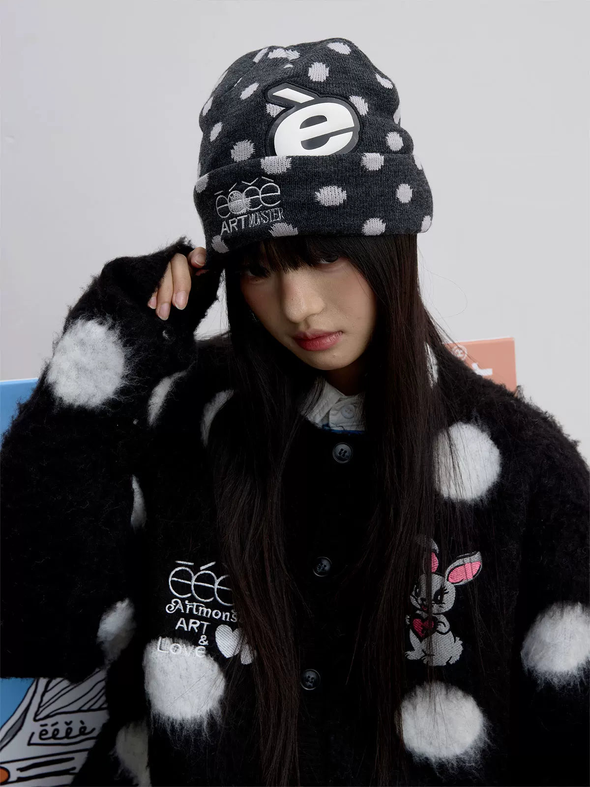 Polka Dot Knit Beanie