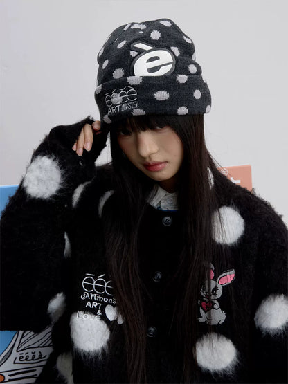 Polka Dot Knit Beanie