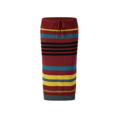 Striped Knit Midi Skirt