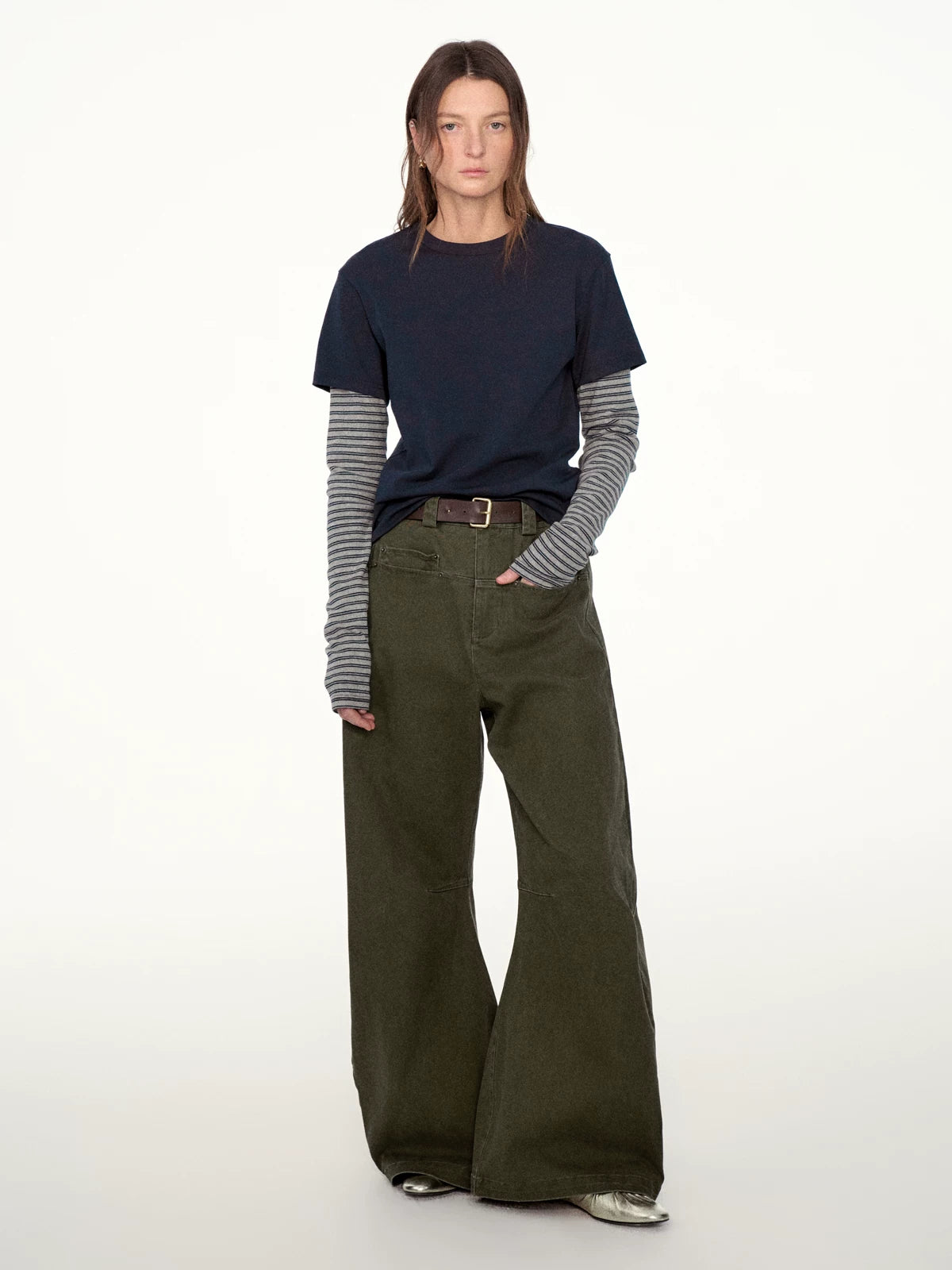 Layered Contrast Stripe Top