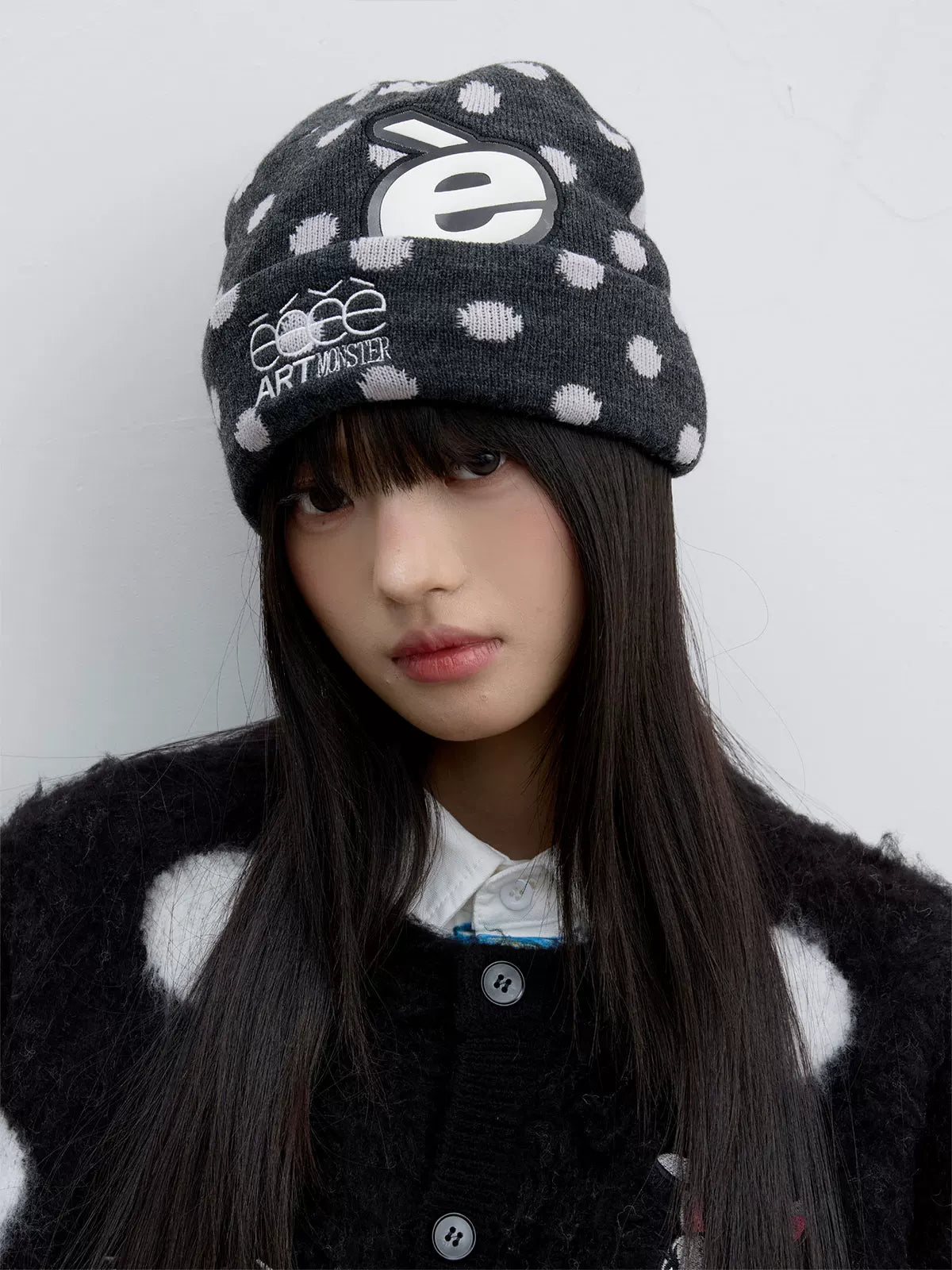 Polka Dot Knit Beanie