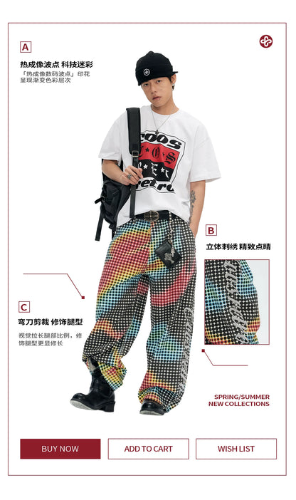 Gradient Camo Wide-Leg Pants