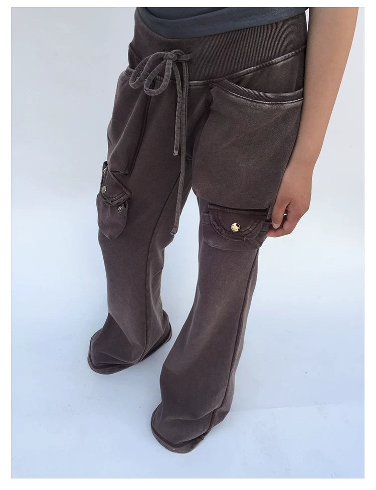 Gewaschene Utility-Flared-Hose mit Kordelzug