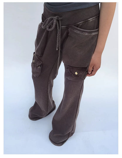 Gewaschene Utility-Flared-Hose mit Kordelzug