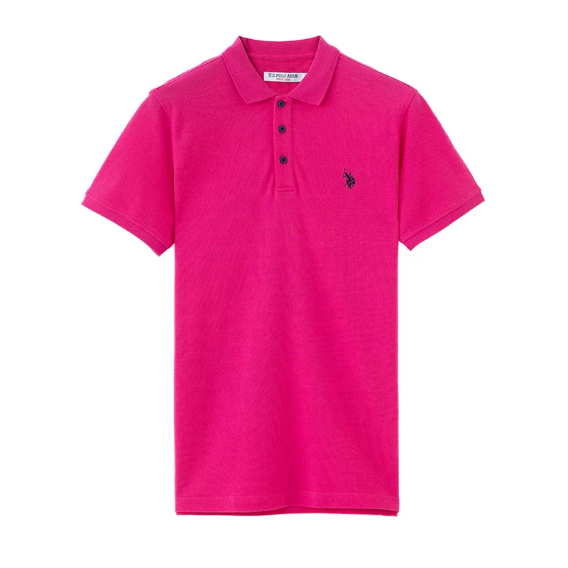 Embroidered Chest Logo Cotton Pique Polo Shirt