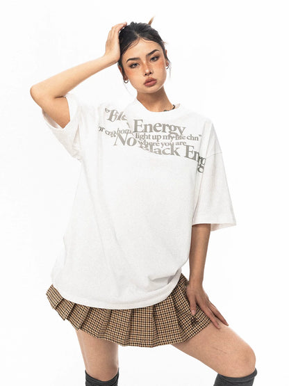 Vintage Letter Print Short Sleeve T-Shirt