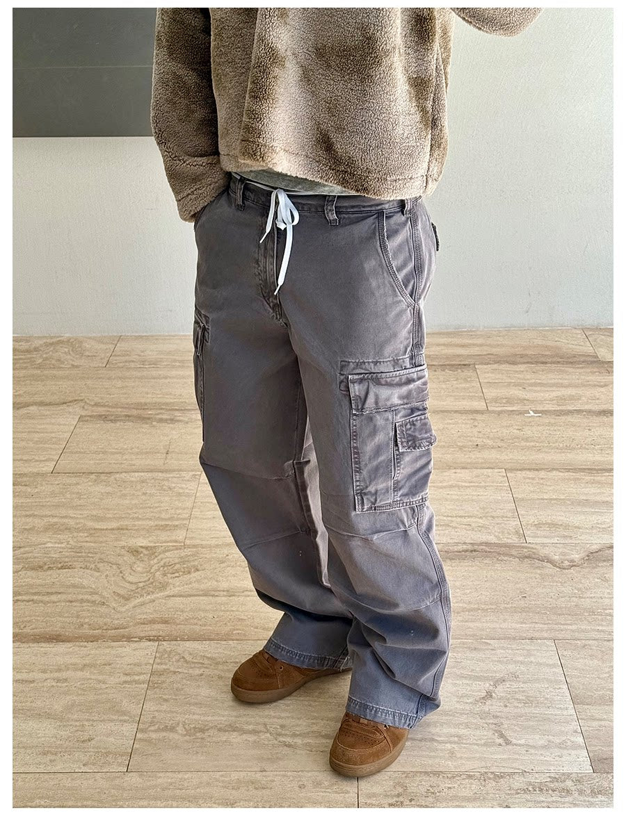 VLABMADE Heavy-Washed Baggy Work Pants - 360 view 3