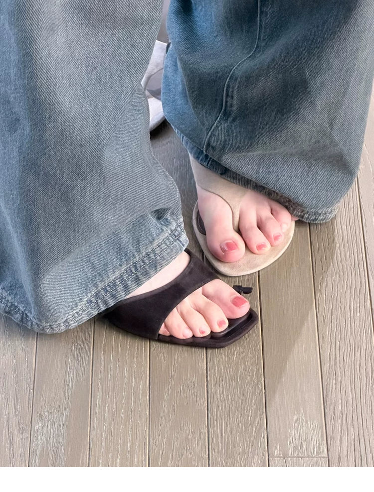 Women's Open Toe High-Heel Mule Slide Sandals