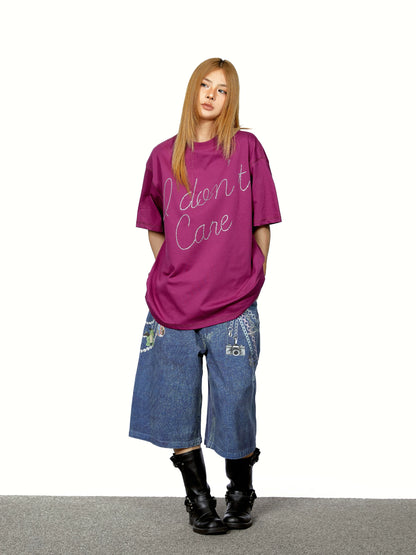 Rhinestone Letter Graphic T-Shirt product photo