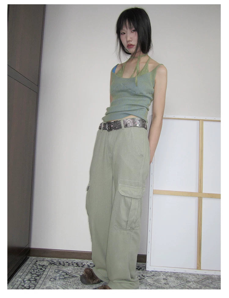 Cropped Knit Racerback Vest Top