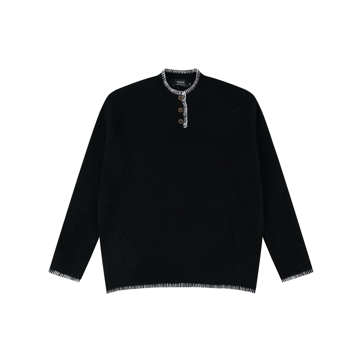 Unisex Vintage Henley Knit Sweater