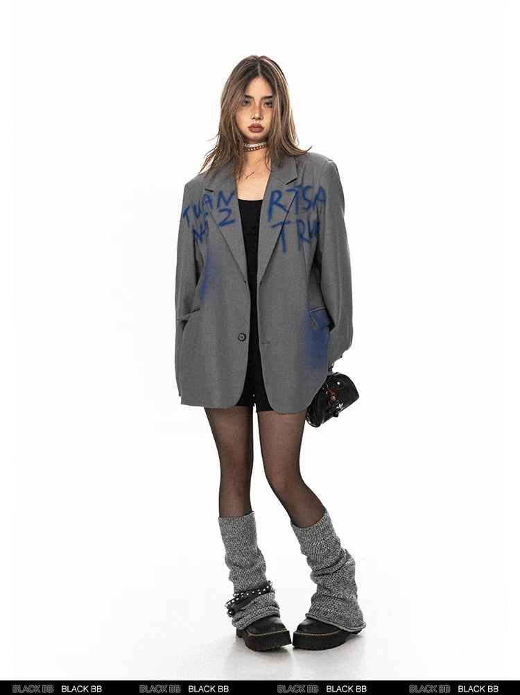 Blue Print Oversized Blazer