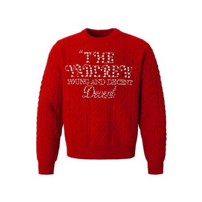Pearl Letter Knit Sweater
