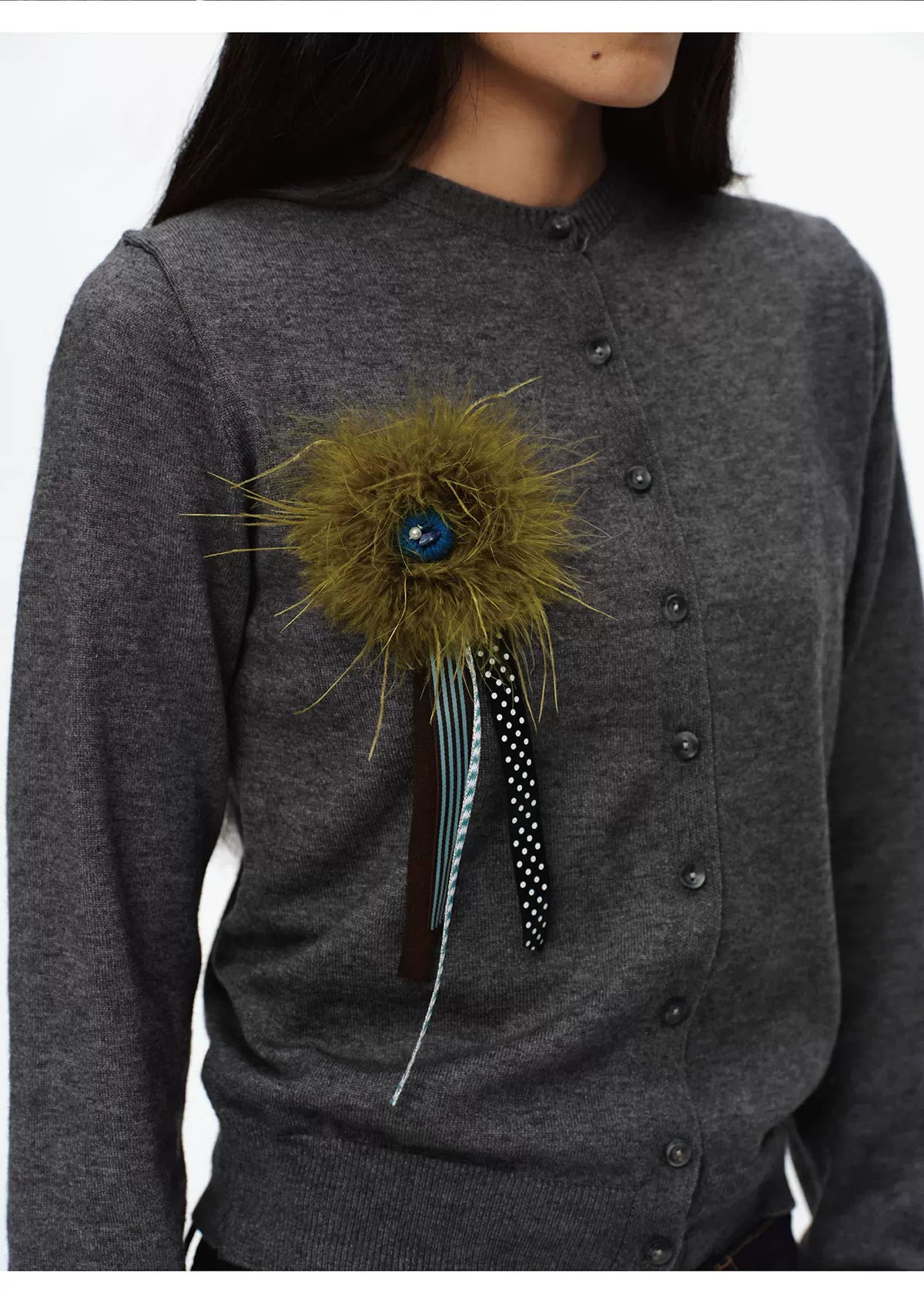 Fluffy Floral Lapel Pin