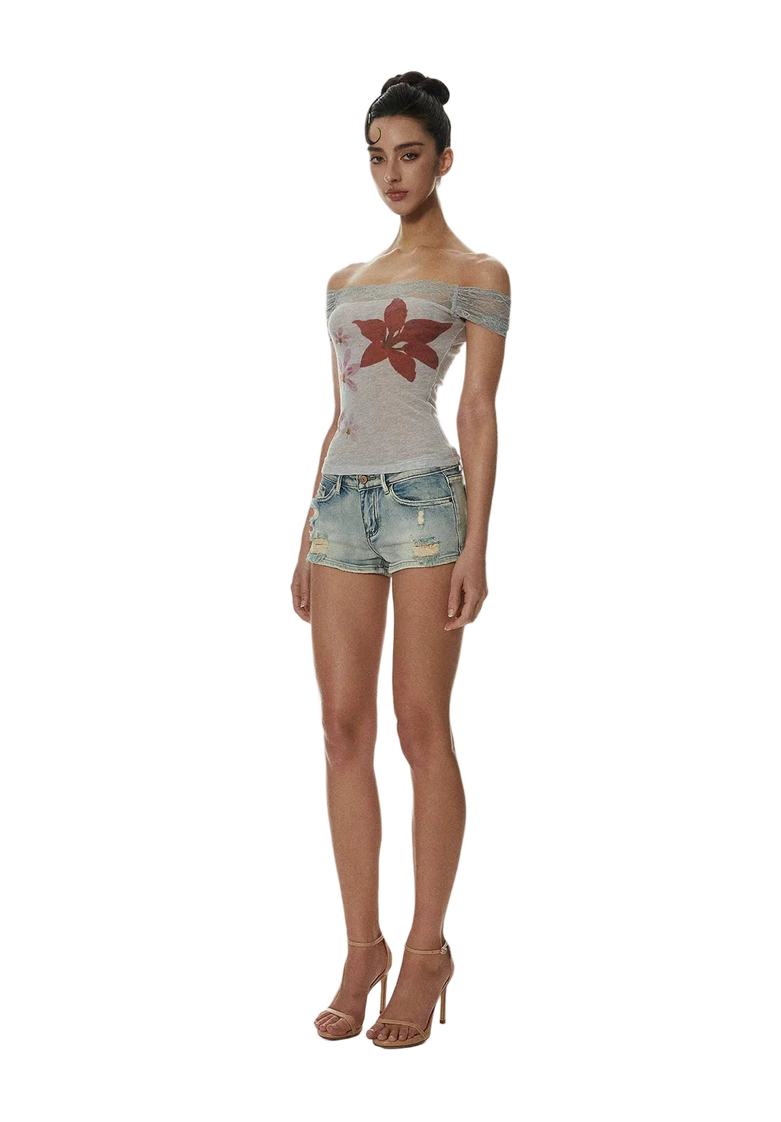 Printed Lace T-Shirt
