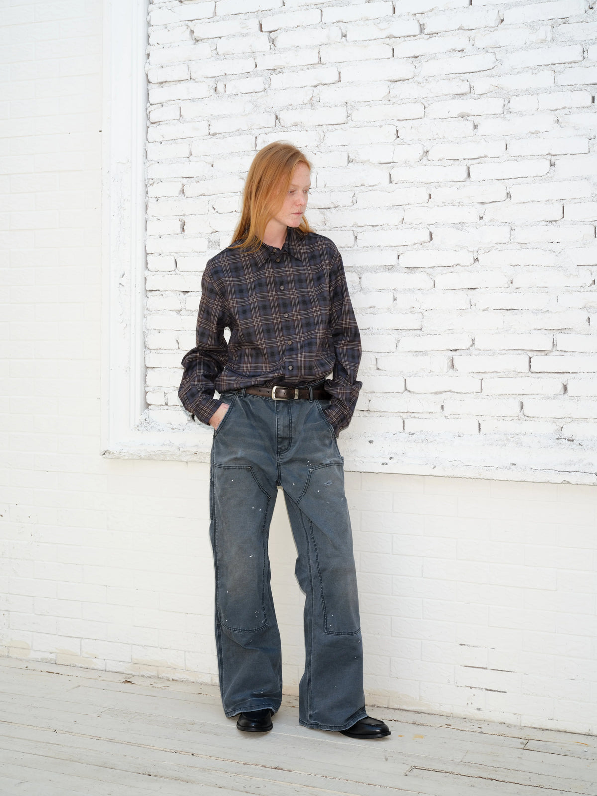 VLABMADE Distressed Double-Knee Work Pants
