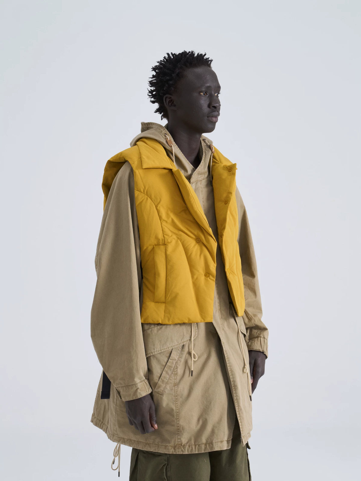 Color Block Puffer Vest yellow product view