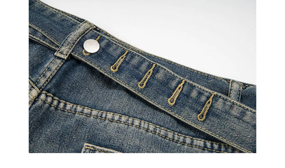 Distressed Wide-Leg Jeans