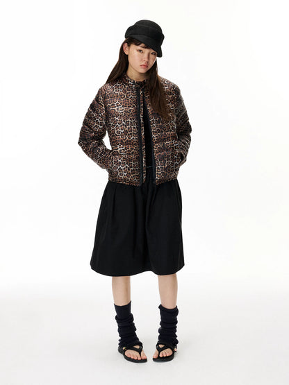Leopard Print Puffer Jacket