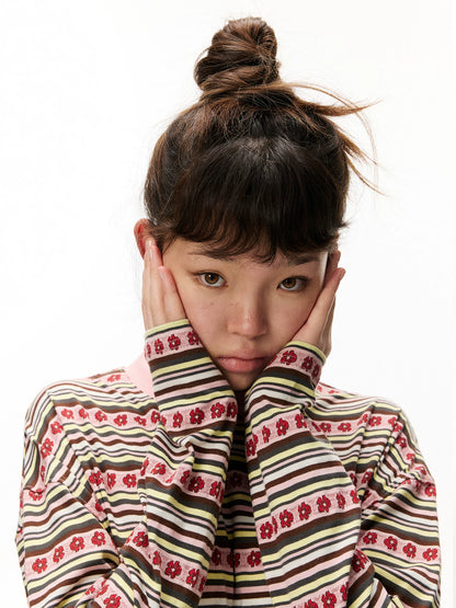 Striped Graphic Knit Sweater