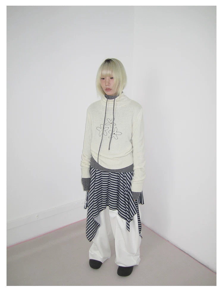 Heather Grey Half Zip Knit Sweater