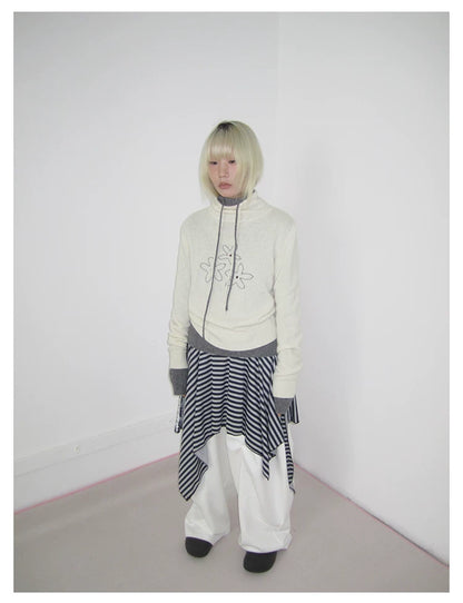 Heather Grey Half Zip Knit Sweater