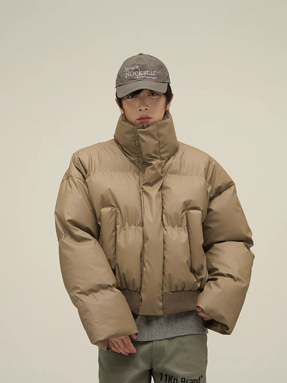 Men’s Short Puffer Jacket in light cream
