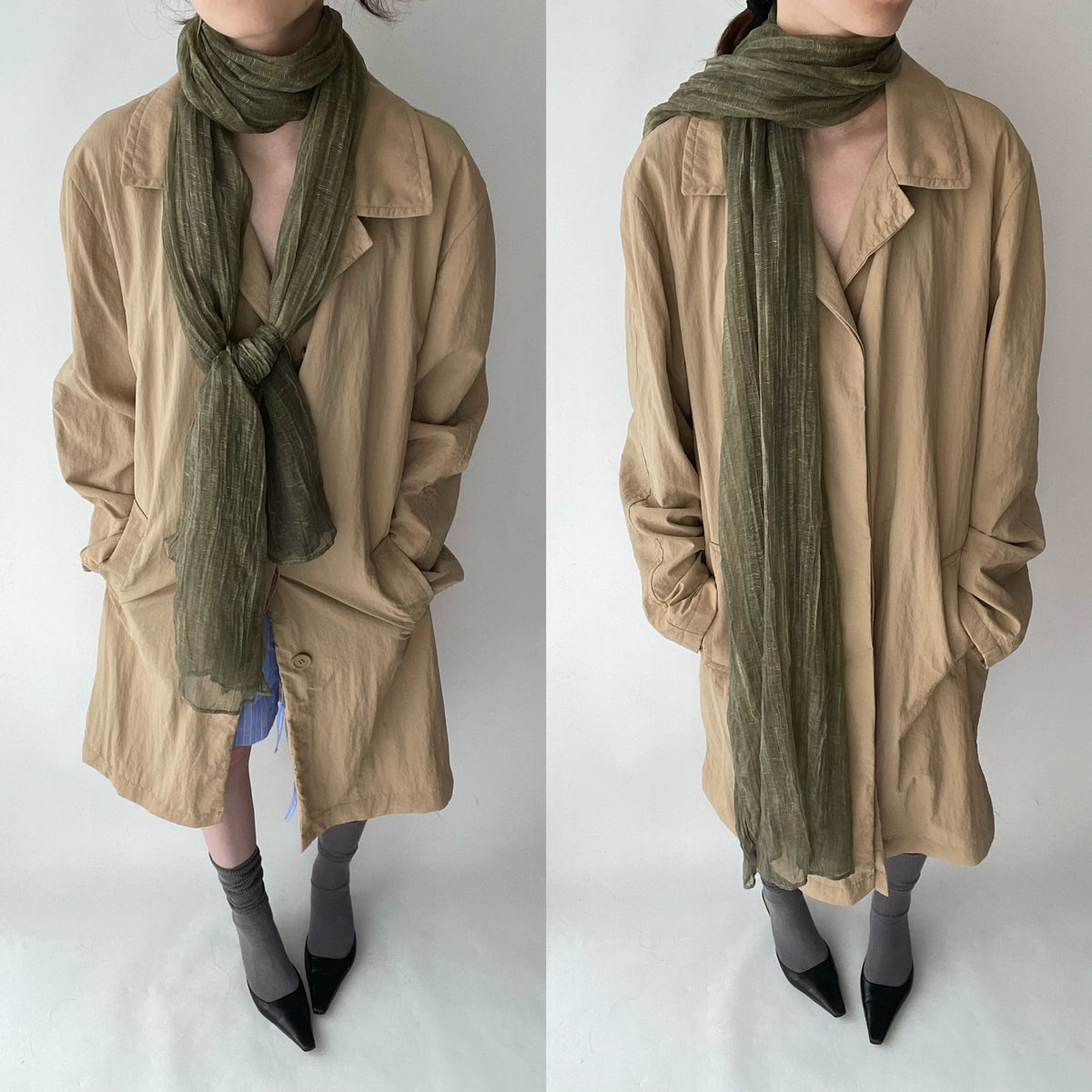 Olive Green Textured Scarf product photo